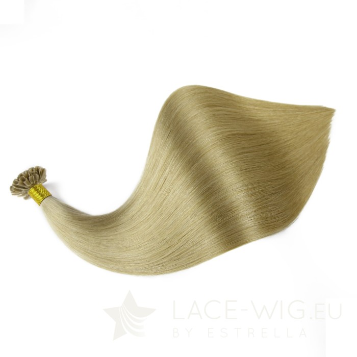 Goldbraune U-Tip Extensions by Estrella in der Farbe #12