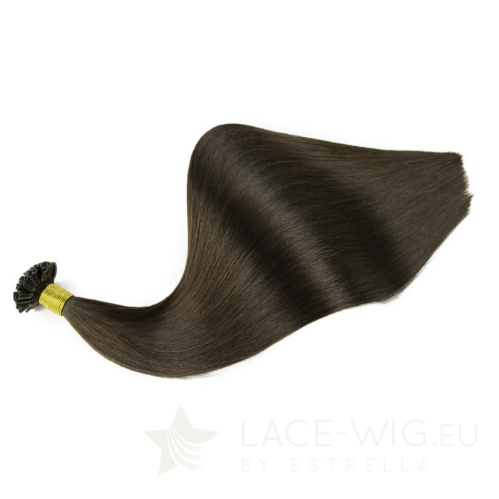 Dunkelbraune U-Tip Extensions by Estrella in der Farbe #02