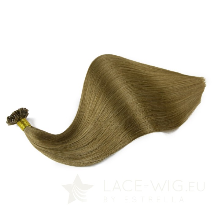 Goldbraune U-Tip Extensions by Estrella in der Farbe #10